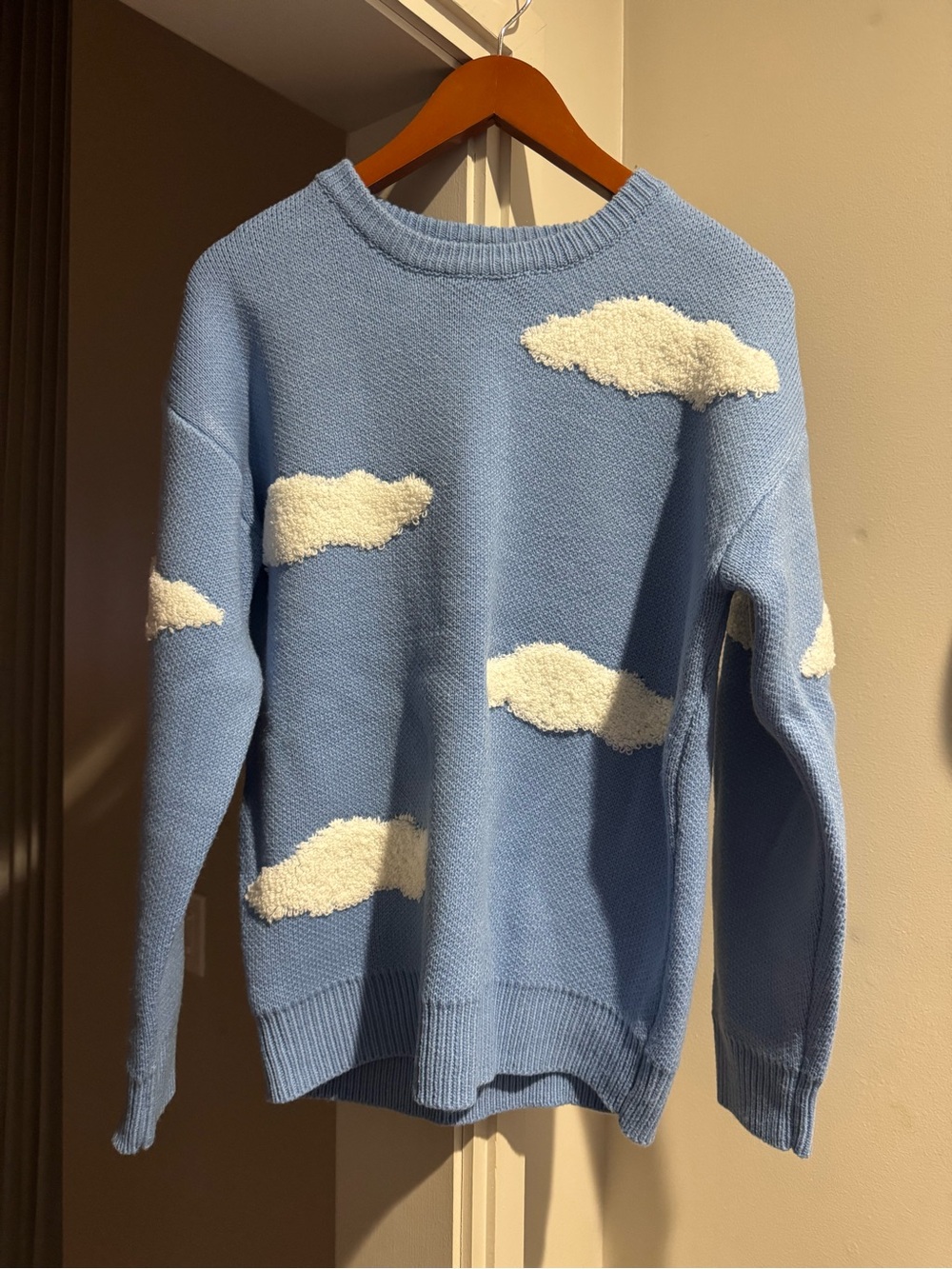 Blue Cloud Pattern Men’s Sweater